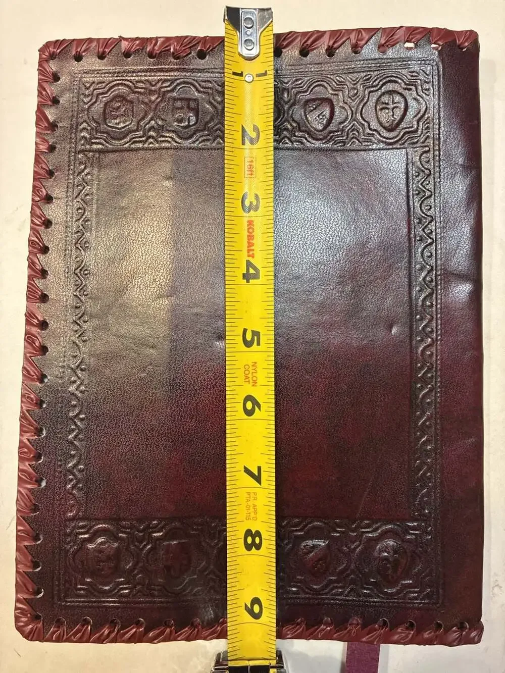 Vintage Hand-Tooled Leather Venice Gondola Embossed Journal Cover